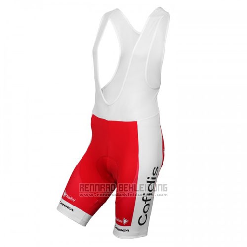 2016 Fahrradbekleidung Cofidis Rot und Wei Trikot Kurzarm und Tragerhose